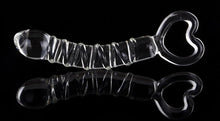 Luxus Glas Dildo mit Griff, 21 cm Länge, spiralförmige Struktur und bulböser Kopf - Intensives Vergnügen.