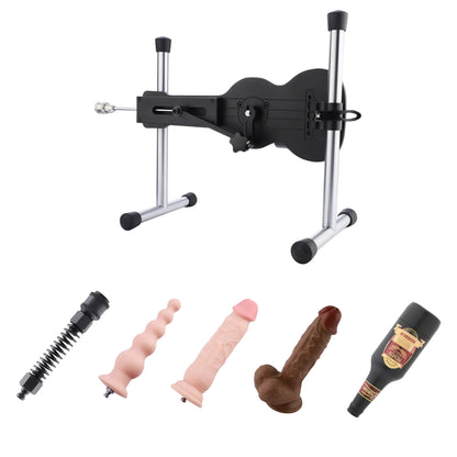 Sexmaschine – 3 Dildos, Pocket Pussy & Federadapter, kabellos