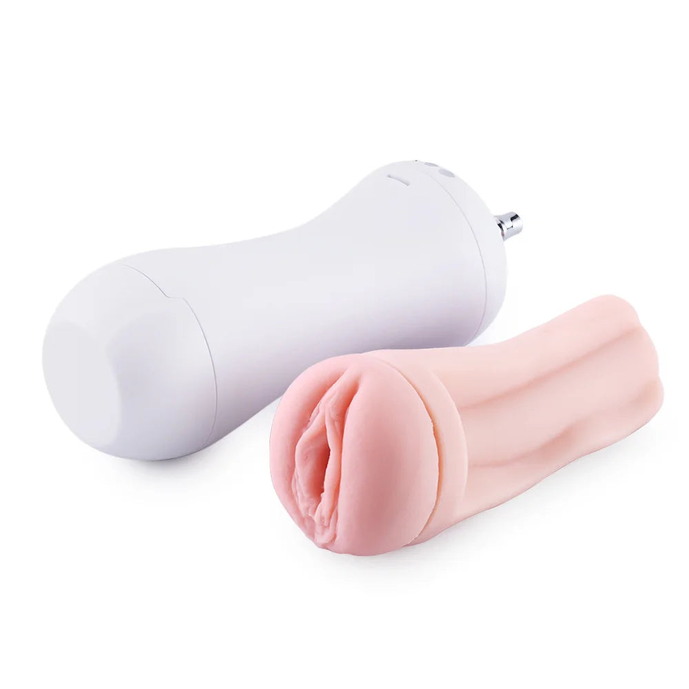 Pocket Pussy für die QAC Sexmaschinen realistische Vagina mit Vibration! Schwarz