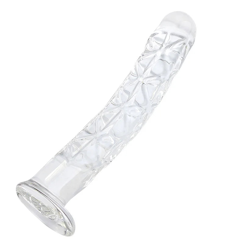 Luxus Glas Dildo für sinnliche Stimulation - 18 cm Größe, einzigartiges geripptes Design, Premium-Material -.