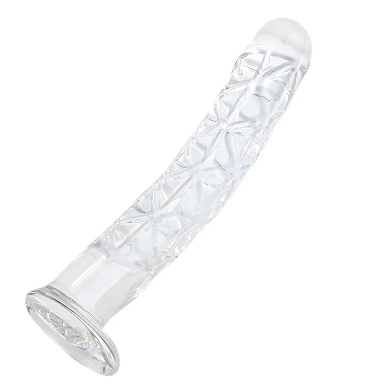 Hochwertiger 24 cm Glasdildo mit stimulierender Textur | Vaginale und anale Anwendung | 3,8 cm Durchmesser |.