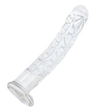 Hochwertiger 24 cm Glasdildo mit stimulierender Textur | Vaginale und anale Anwendung | 3,8 cm Durchmesser |.