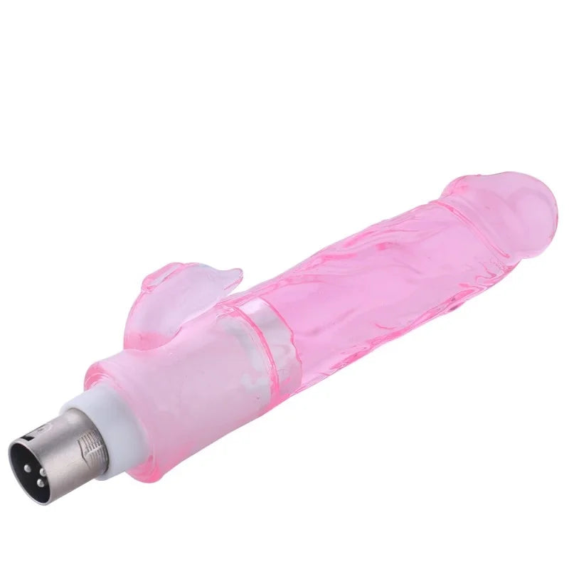 Dildo Pink mit Klitorisstimulation 3XLR-Anschluss für die Auxfun Basic Sexmaschine