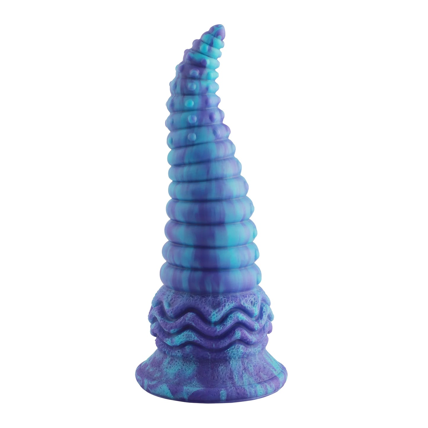 24 cm blauer analer Spiral-Fantasy-Saugnapf-Dildo | Wildolo Realistische Leuchtende Anal-Fantasie.