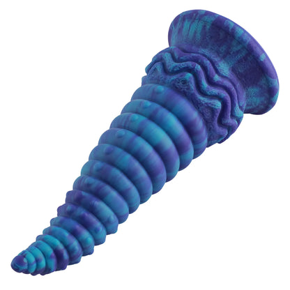 24 cm blauer analer Spiral-Fantasy-Saugnapf-Dildo | Wildolo Realistische Leuchtende Anal-Fantasie.