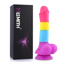 Fantasy Rainbow Sugar Dildo 22 cm - Bunt, Realistisch & Leistungsstarkes Silikonspielzeug