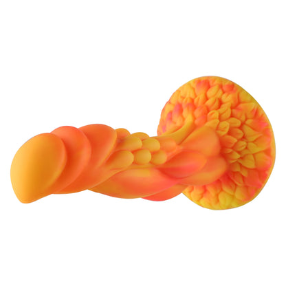 Wildolo Fantasy Saugnapf-Dildo Orange 21 cm - Vibrating Realistischer Oranger Dildo für freihändige Anwendung.