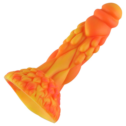 Wildolo Fantasy Saugnapf-Dildo Orange 21 cm - Vibrating Realistischer Oranger Dildo für freihändige Anwendung.