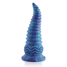 24 cm blauer analer Spiral-Fantasy-Saugnapf-Dildo | Wildolo Realistische Leuchtende Anal-Fantasie.