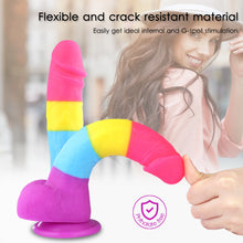 Fantasy Rainbow Sugar Dildo 22 cm - Bunt, Realistisch & Leistungsstarkes Silikonspielzeug