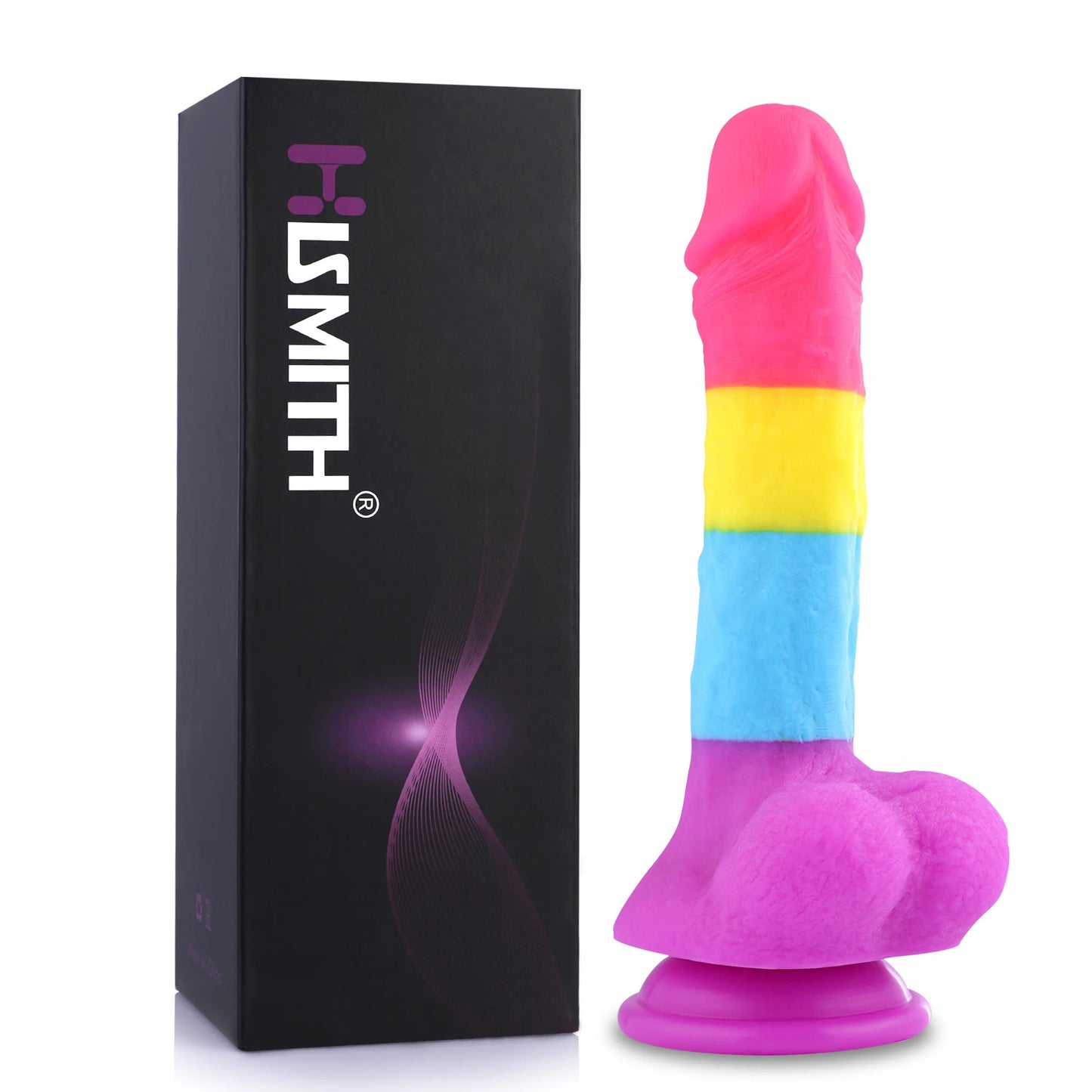 Fantasy Rainbow Sugar Dildo 22 cm - Bunt, Realistisch & Leistungsstarkes Silikonspielzeug