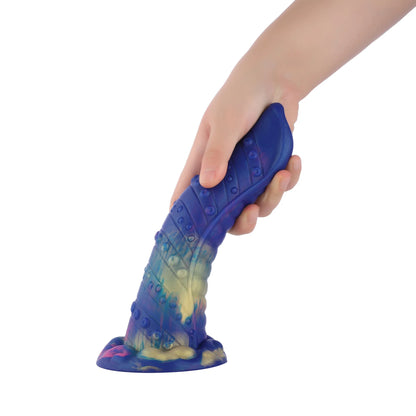 21 cm blauer Zungenmonster-Dildo mit Saugnapf | Strukturiertes Silikon | Schneller Versand