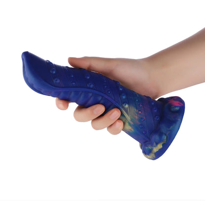 21 cm blauer Zungenmonster-Dildo mit Saugnapf | Strukturiertes Silikon | Schneller Versand