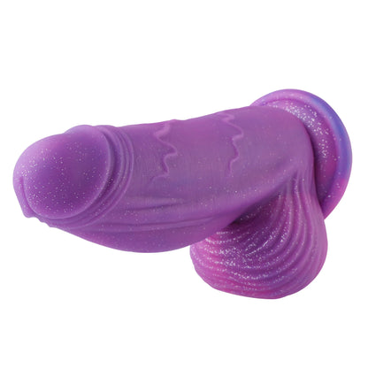 Fantasy Lila Dildo mit Saugnapf 26 cm - Premium Silikon, Texturiertes Schaft, Freihändige Nutzung