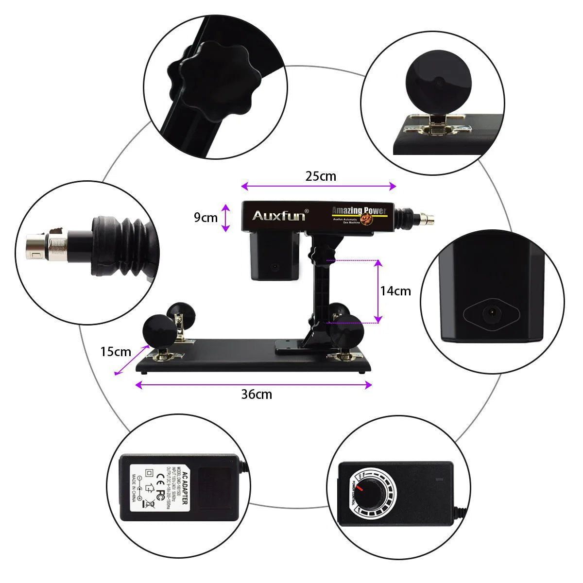 Paket Donald Auxfun Basic Sexmaschine mit Dildo und vielen Extras