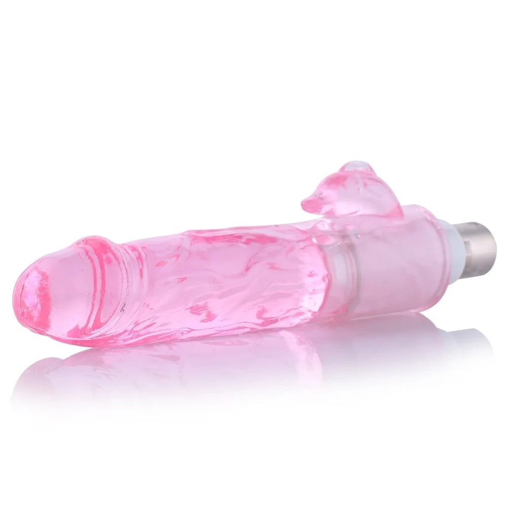 Dildo Pink mit Klitorisstimulation 3XLR-Anschluss für die Auxfun Basic Sexmaschine
